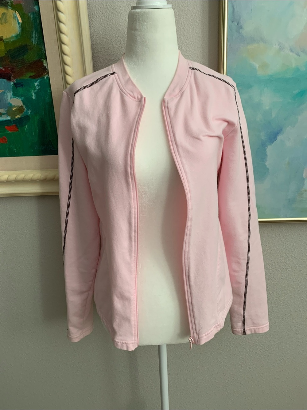 Avia Light Pink Women's Zip Jacket with Contrast Stitch